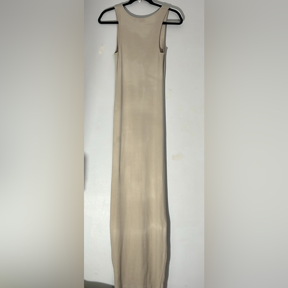 Joah Brown Cream Ribbed Bodycon Midi Dress S / M - Picture 5 of 8